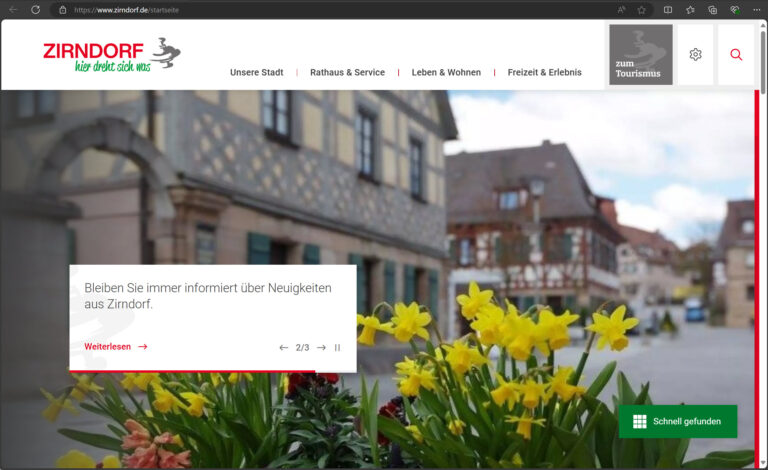 Digitale Barrierefreiheit der Stadt Zirndorf: 3 von 5 möglichen Punkten