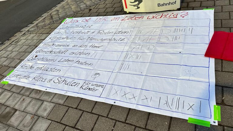 Bodenzeitung: Lebensnahe Diskussionen vorm Zirndorfer Bahnhof